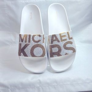 Michael Kors size 10 rhinestone slides